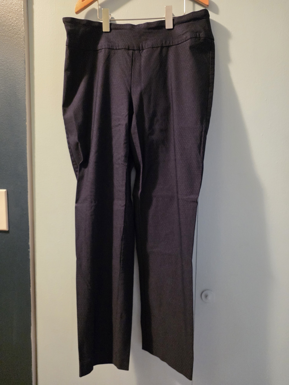 Women's Navy Straight-Leg Stretch Dress Pants